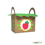 Gift box with apple design on a white background