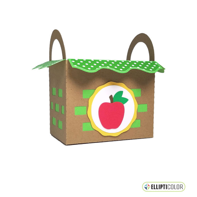 Gift box with apple design on a white background