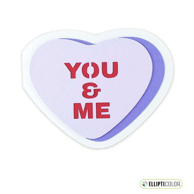 Candy Heart You and Me Card