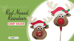 Red Nosed Reindeer candy holders on a green background