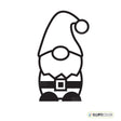 Black outline of a Santa gnome on a white background with Ellipticolor logo.