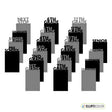 Collage of 20 photo insert frames in black and gray topped with school year themed words