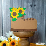 Sunflower Boot Box Card with background